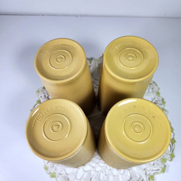 Tupperware Tall Tumblers Set of 4 Drink Glass 8 oz Juice Cups 873 Vintage - Picture 5 of 6